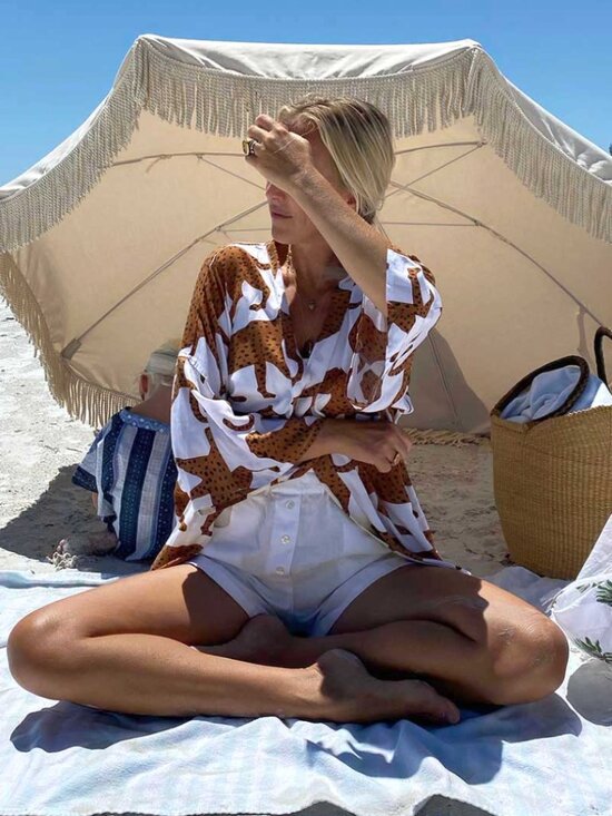 Emerson Fry Other - Emerson Fry India Collection Fete Kimono - White Cheetah